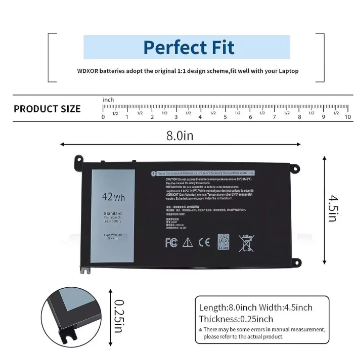 WDX0R Laptop Battery For DELL Inspiron 42Wh 15 5567 5568 13 5368 7368 7569 7579 - Image 3